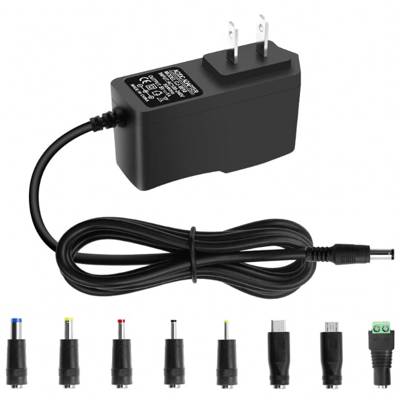 Cross-Border Amazon 5V1A Power Adapter with 8 Adapters for Tv Box, Router, Baby Monitor
