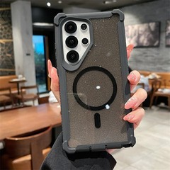 サムスン S25Ultra/S25+ 携帯電話ケースに適したグリッターマグネットスペースシェル四隅落下防止 S24Plus 新しいスタイル