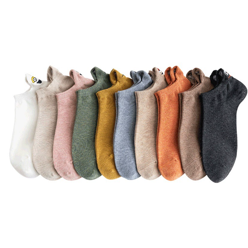 Носки с мультяшными парными рисунками и забавными надписями на пятке, вышитые носки с персонажами Улицы Сезам, короткие носки для мужчин и женщин, оптовые низкие носки.