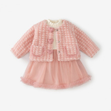 女童连衣裙2024春秋新款针织毛线加绒1一4岁女宝宝公主裙子洋气冬