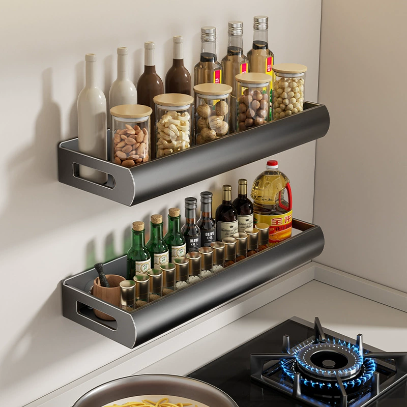 Spice Rack Wall-mounted Shelf Rack No-drill Kitchen from Yomiego