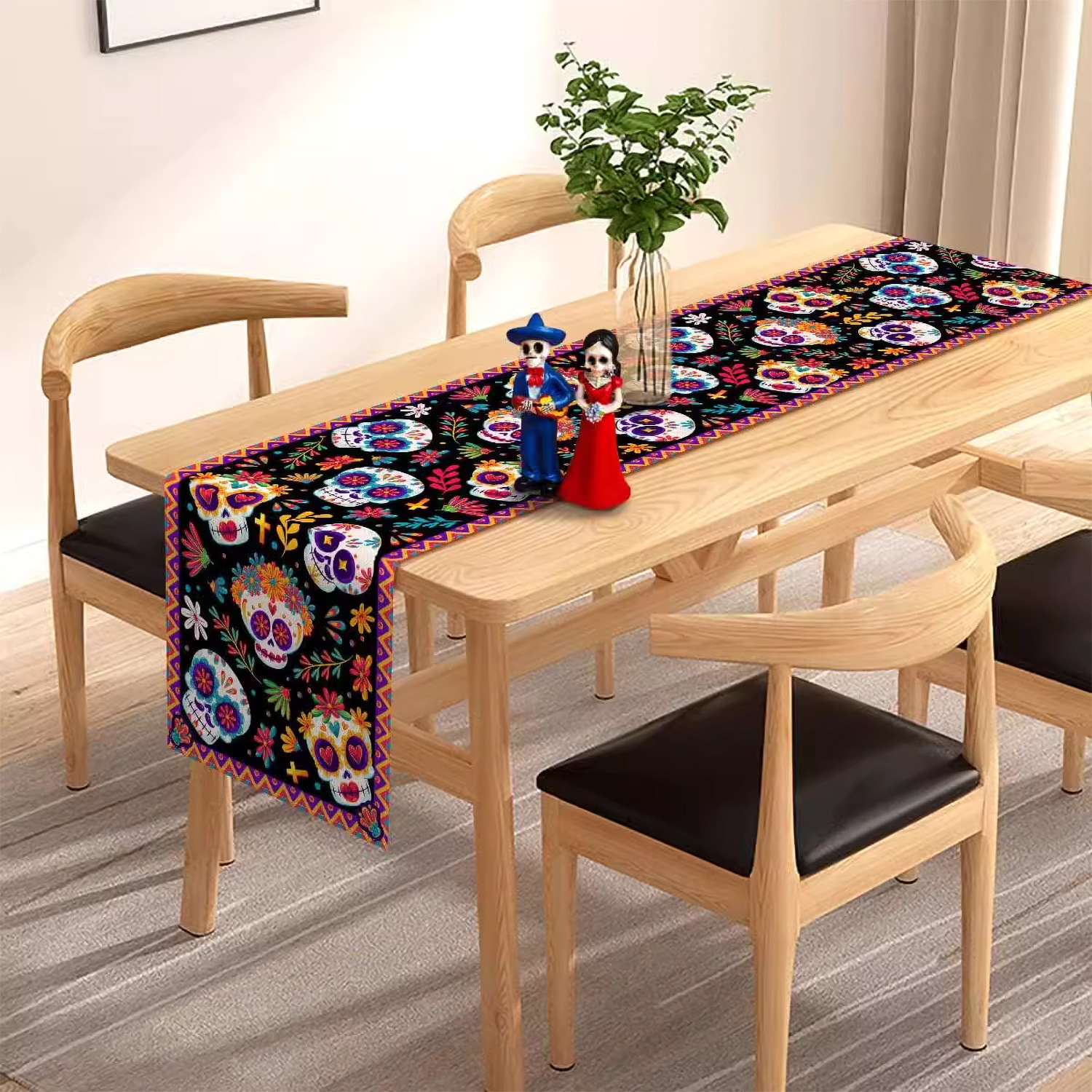 110g Weight Tablecloths Home Textiles & Decor Type tablecloth Event & Party Supplies 1 Piece, 1 Set Quantity Casual, Party Occasion Linen Material Halloween, Day of the Dead Festival Skull Pattern Funny Style Halloween Day Of The Dead Funny Skull Linen Casual Party Tablecloth Party Supplies Tableware 1 Piece 1 Set 21