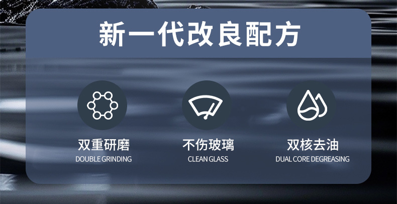Heavy Oil Film Abrasive Agent, Car Glass Oil Film Remover, Powerful Stain Remover for Front and Rear View Mirrors, Car Window Cleaner