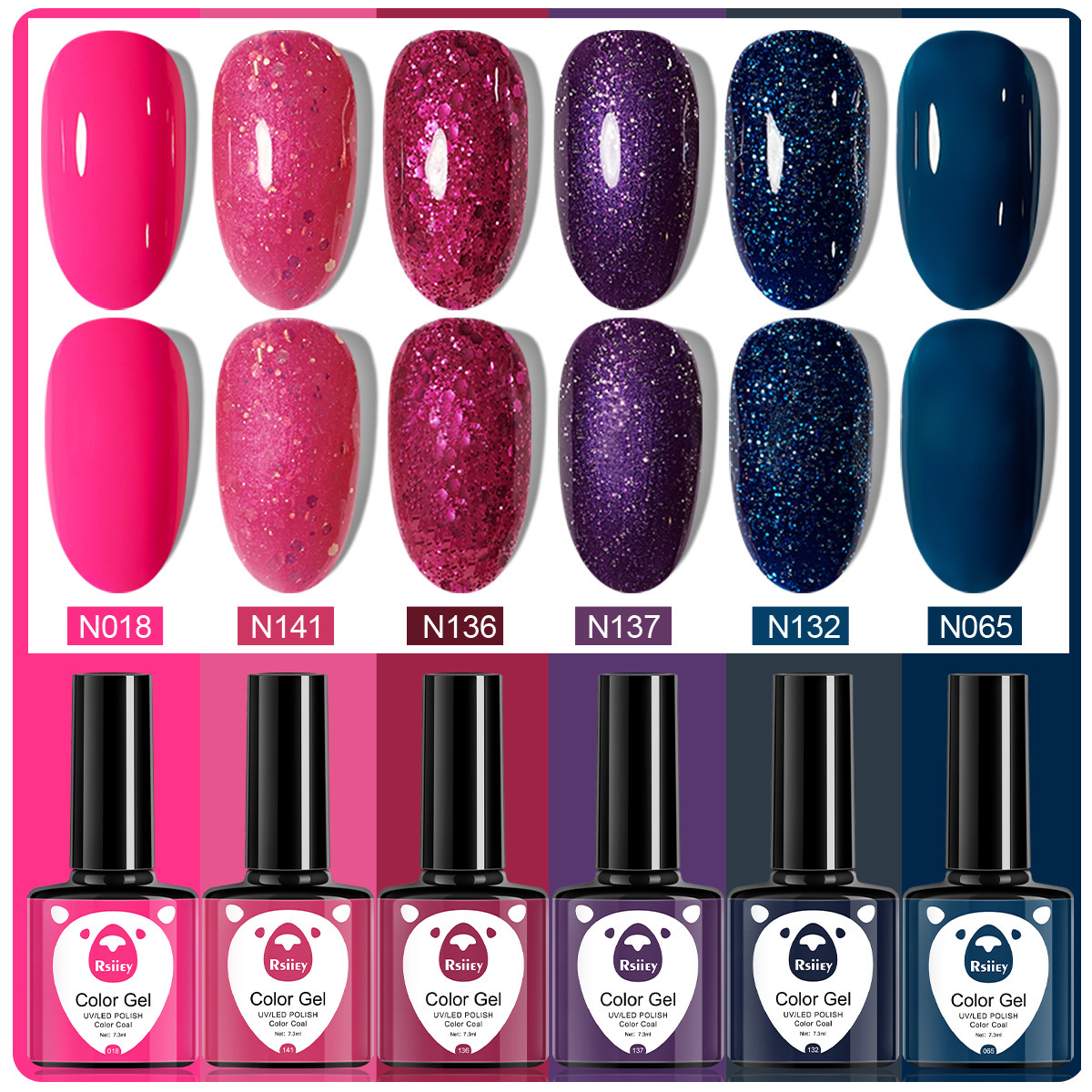 6 colores esmalte de uñas pegamento fototerapia embotellada color popular pintado brillante ojo de gato pegamento UV fototerapia pegamento esmalte de uñas traje de pegamento