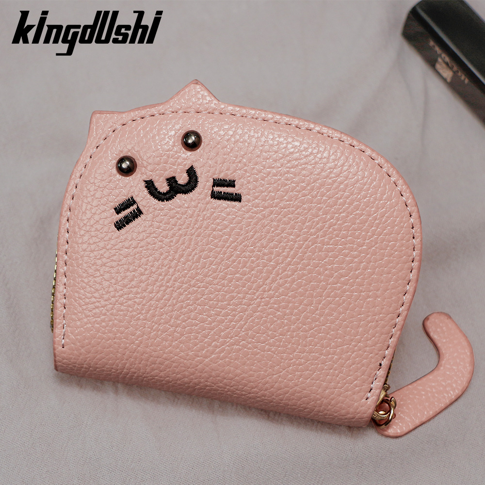 Nuevo litchi corta bolsa de tarjetas de órgano bolsa de certificados lindo gatito bolsa de tarjetas multi-tarjeta bolsa de cambio bolsa de cremallera