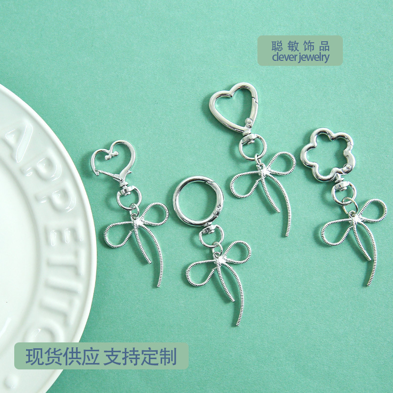 New Creative Sweet and Cool Hollow Bow Keychain Pendant, Simple and Versatile DIY Bead Decoration Accessories Wholesale New Creative Sweet and Cool Hollow Bow Keychain Pendant, Simple and Versatile DIY Bead Decoration Accessories Wholesale