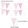 Pennant 12PCS-pink plaid