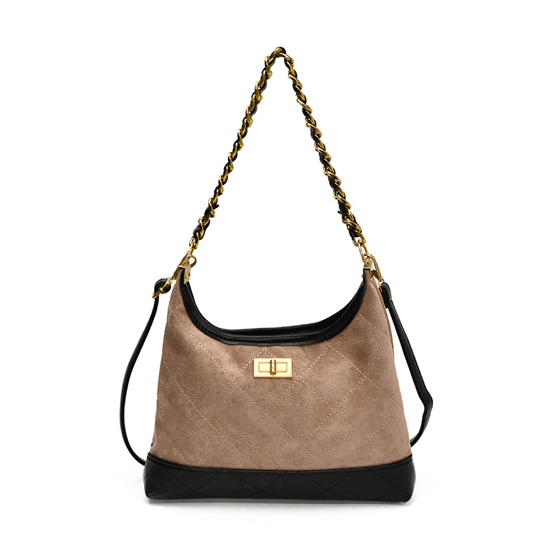 Transfronterizos retro esmaltado bolso de brazo para mujeres 2025 nueva moda cadena de diamante bolso de hombro de tela extranjera bolso de mochila