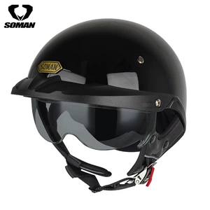 Soman motosiklet dəbilqəsi, retro yarım dəbilqə, 3C sertifikatlı, unisex
