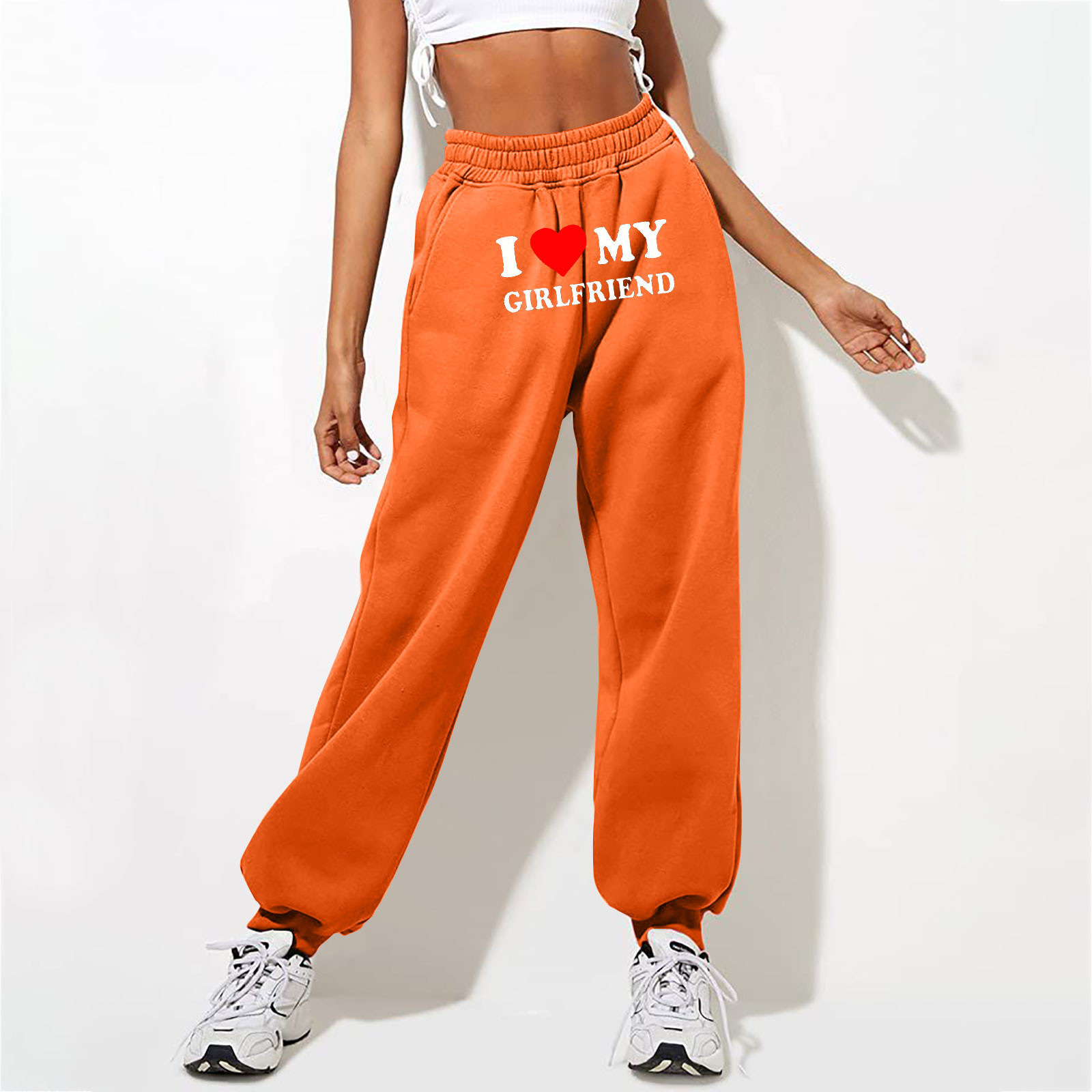 오렌지색 전면 프린트