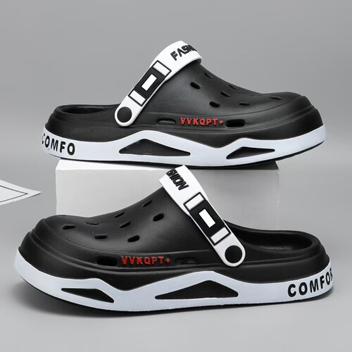 EVA men's summer breathable new lightweight soft-soled cap-toe hole sandals for men, two-in-one beach shoes, wholesale