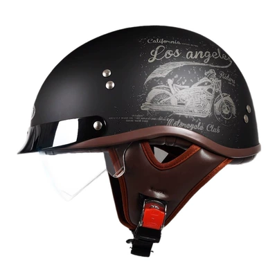 Personalized Retro Motorcycle Half Helmet, Electric Motosiklet kaskı (dəbilqə)