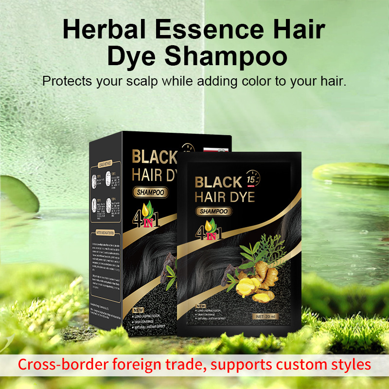 Cross-border bestseller: all-English herbal hair dye, gentle and non-irritating, covers gray hair, blackening bubble hair dye cream wholesale