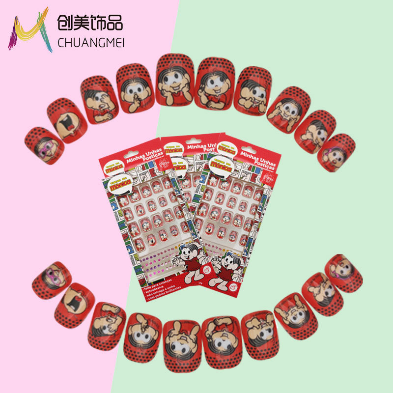Children's Wearable Nail Tips, Pre-Made Nail Tips, Halloween Cartoon Wearable Nails, Wholesale Boxed Wearable Fake Nails