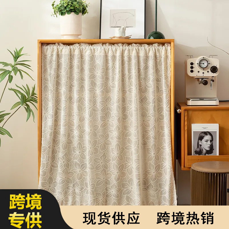Cabinet Shelter Curtain Wardrobe Door Curtain Dust Curtain Punch-free Velcro Storage Rack Cabinet Curtain Decoration Beautiful Gauze Curtain