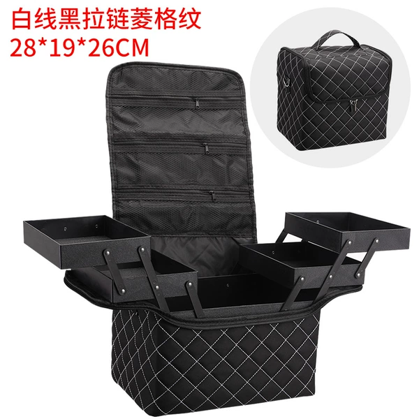 White line black zipper plaid pattern