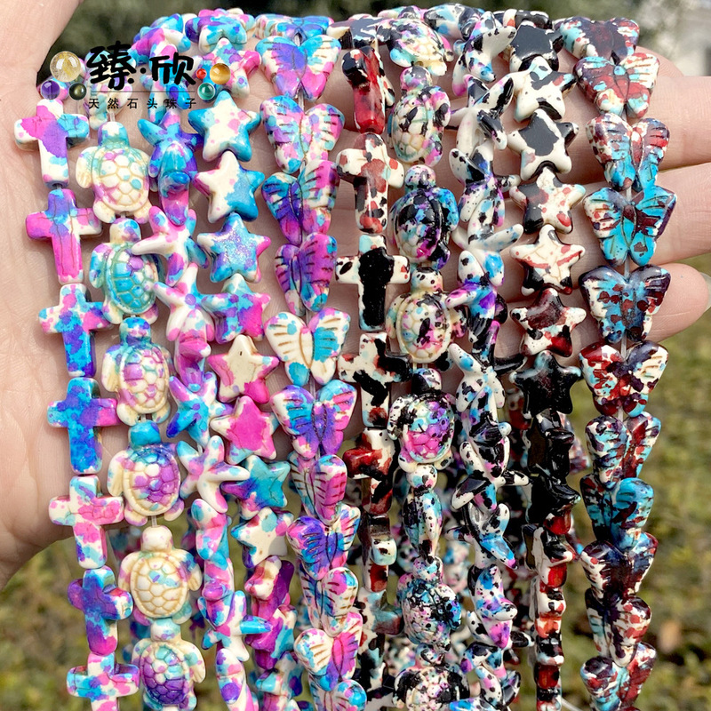 New arrival camouflage color turquoise cross turtle Star Butterfly DIY jewelry accessories a 38cm