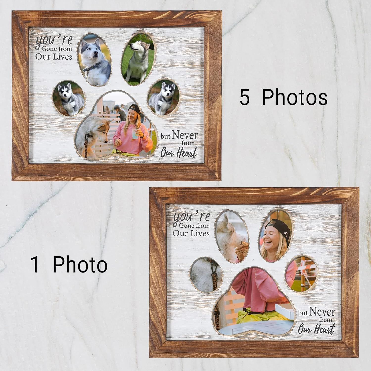 Registro de crecimiento de mascotas de madera marco de fotos conmemorativo decoración cachorro creativo conmemorativo marco de fotos bricolaje Decoración