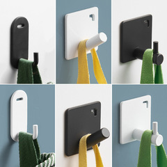 太空鋁掛鈎單鈎亞馬遜跨境供應牆上粘膠免打孔金屬浴室黑白衣帽鈎