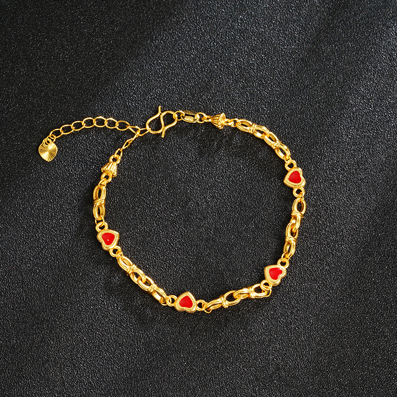 Vietnam Sha Jin lujo ligero goteo de aceite amor pulsera de alta calidad nicho femenino no se desvanece joyería suministro transfronterizo