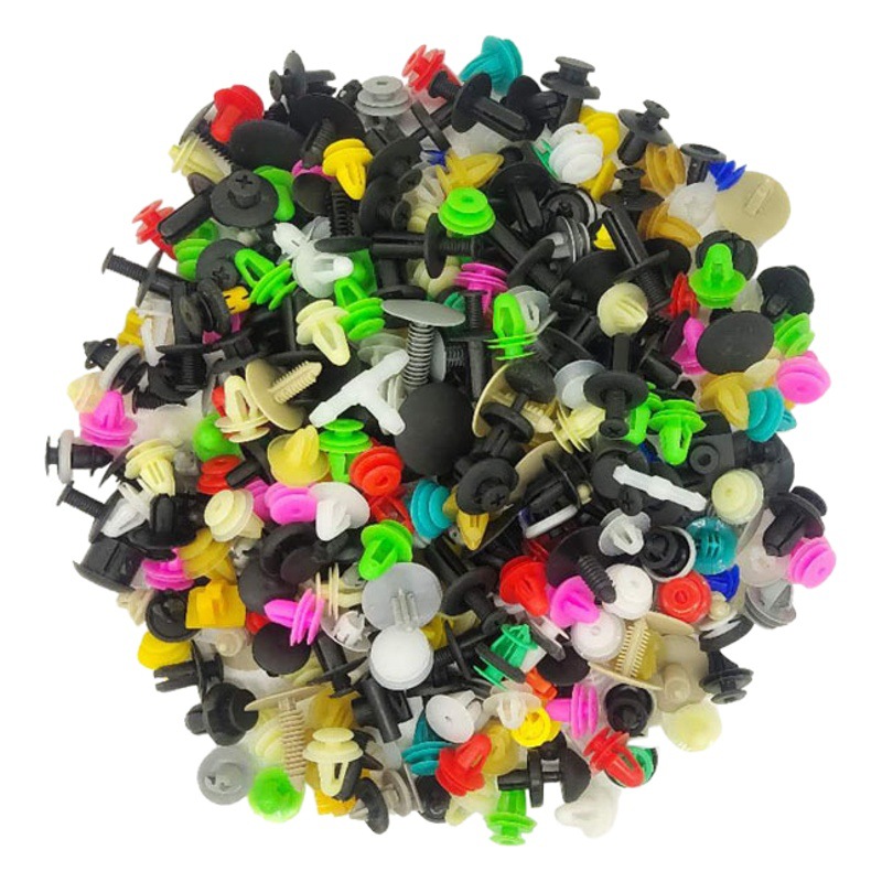 500 piezas coche tipo universal hebilla mixta soporte de parachoques plástico mezclado tornillo de expansión clip de remache