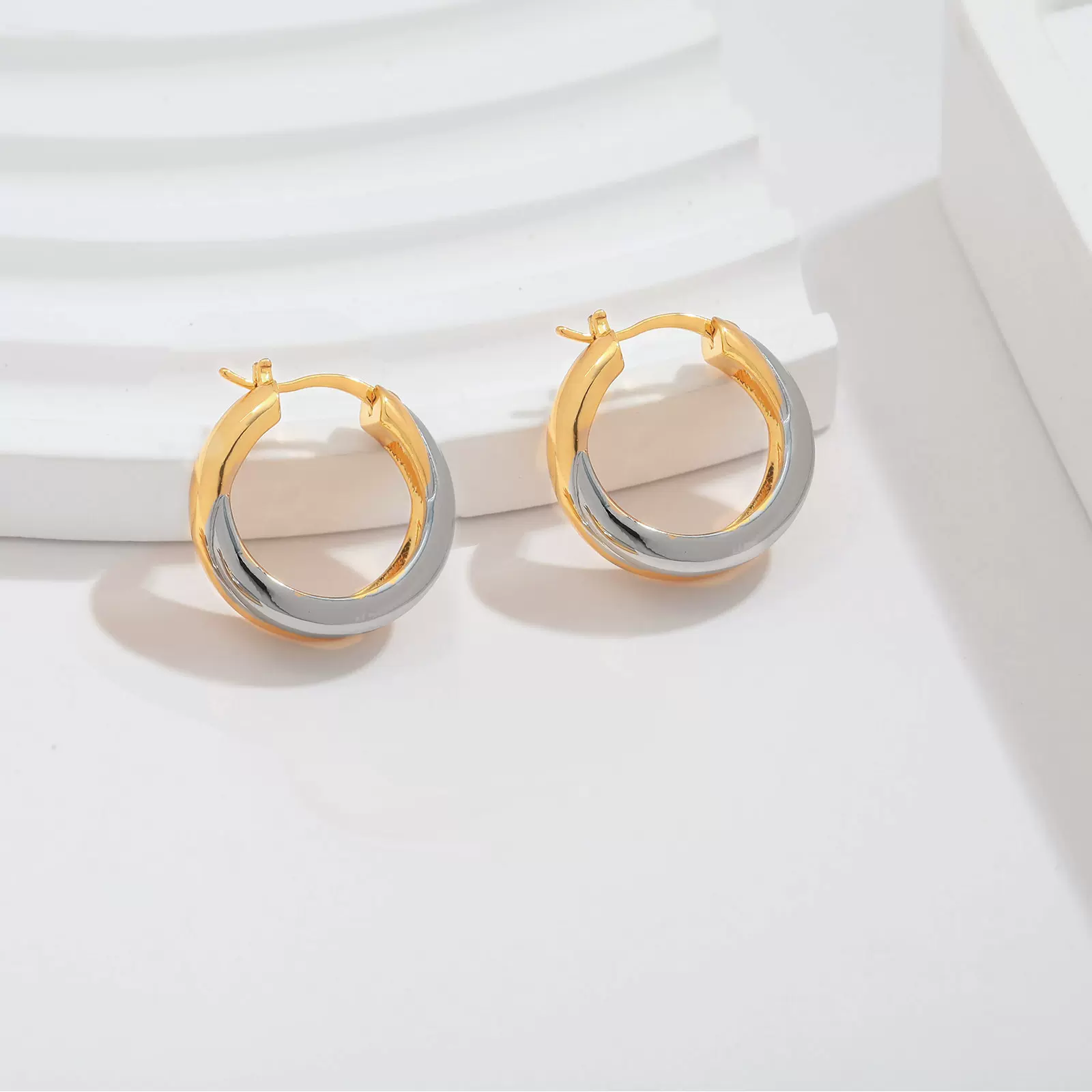 欧美原创小众耳环设计感极简百搭几何圆圈质感耳环时尚高级感耳针