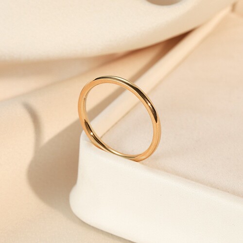 2MM Stainless Steel Plain Ring Extremely Fine Steel Color Polished Titanium Steel Ring for Women Simple Accessory to Give to Your Girlfriend
