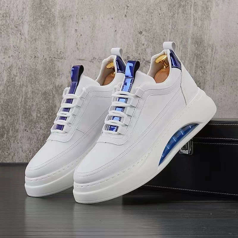 Белые туфли на воздушной подушке, Мужская Весенняя модная универсальная дышащая повседневная обувь, Мужская модная обувь, обувь для досок на толстой подошве с ростом
