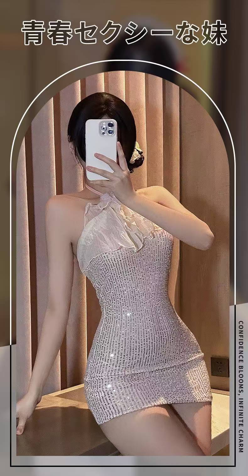 Lace Backless Fairy Dress Set with Sling Design and Elegant Uniform Styling — detail image 2