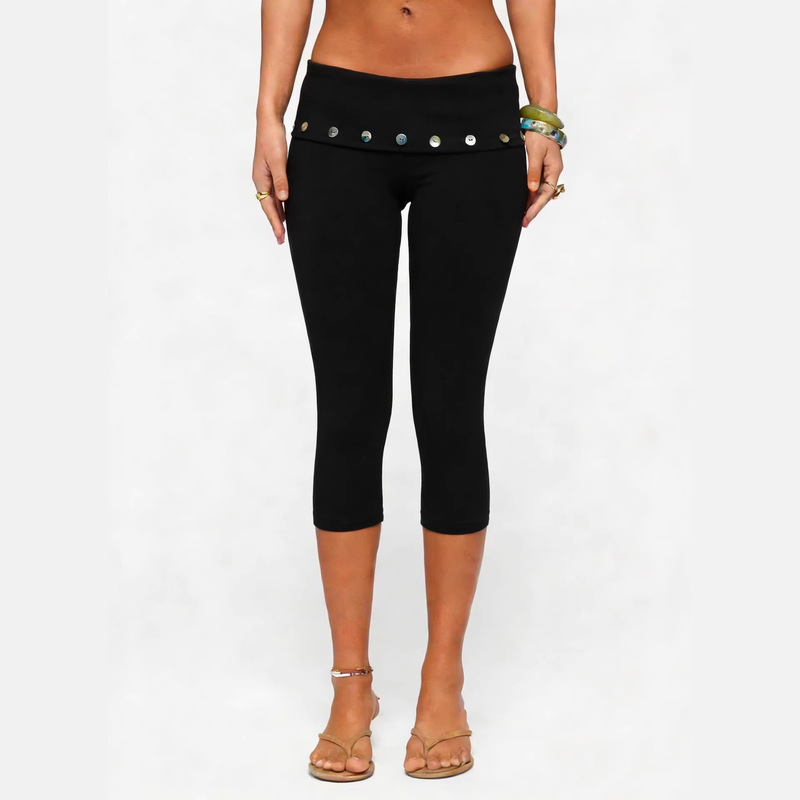 Women's Casual Pants Cross-Border European and American Fashion Amazon 2026 Summer Style Casual Solid Color High-Waisted Hip-Lifting Cropped Pants