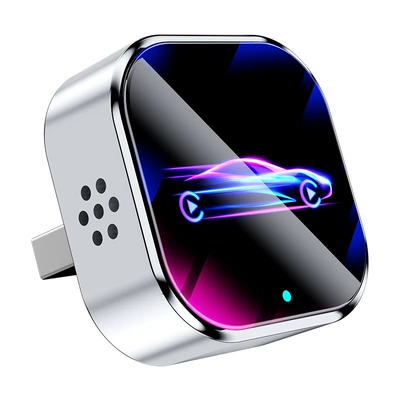 Android Autocarplay Box, Simsiz CarPlay və Android Auto - q1a-silver-colorful-car-logo-metal-glass-android-auto-two-in-one-carplay-box-only-suitable-for-overseas-systems