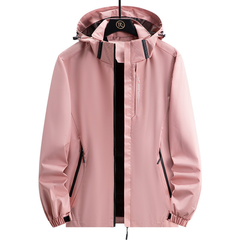 Chaqueta transfronteriza de Amazon pareja al aire libre impermeable a prueba de viento primavera deportes delgados rompevientos hombres fábrica al por mayor