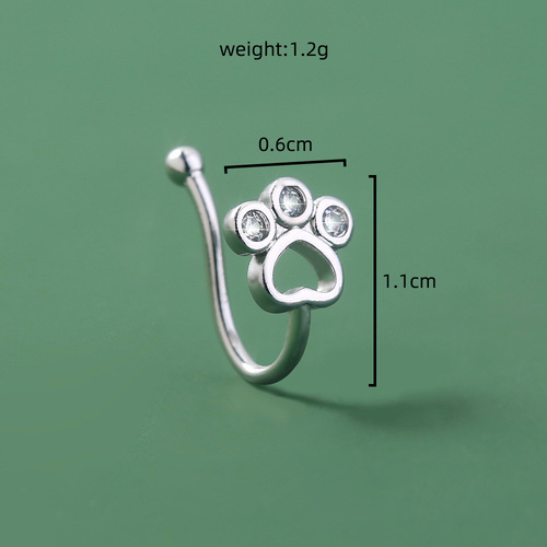 Cute mini hand-set stone nose ring, piercing-free piercing jewelry, geometric nose clip, nose ring, nose jewelry collection for women
