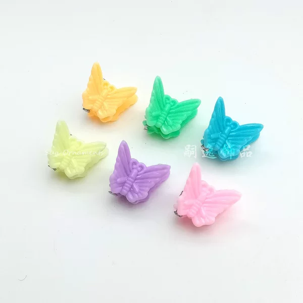 1cm Mini Butterfly Hairpin Light Korean Style Hair Claw Small Butterfly Clip Classic Children Hair Clip Female Spring Summer