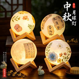 中秋节月球灯创意打包个月亮小夜灯led星球灯摆摊小商品兔子花灯