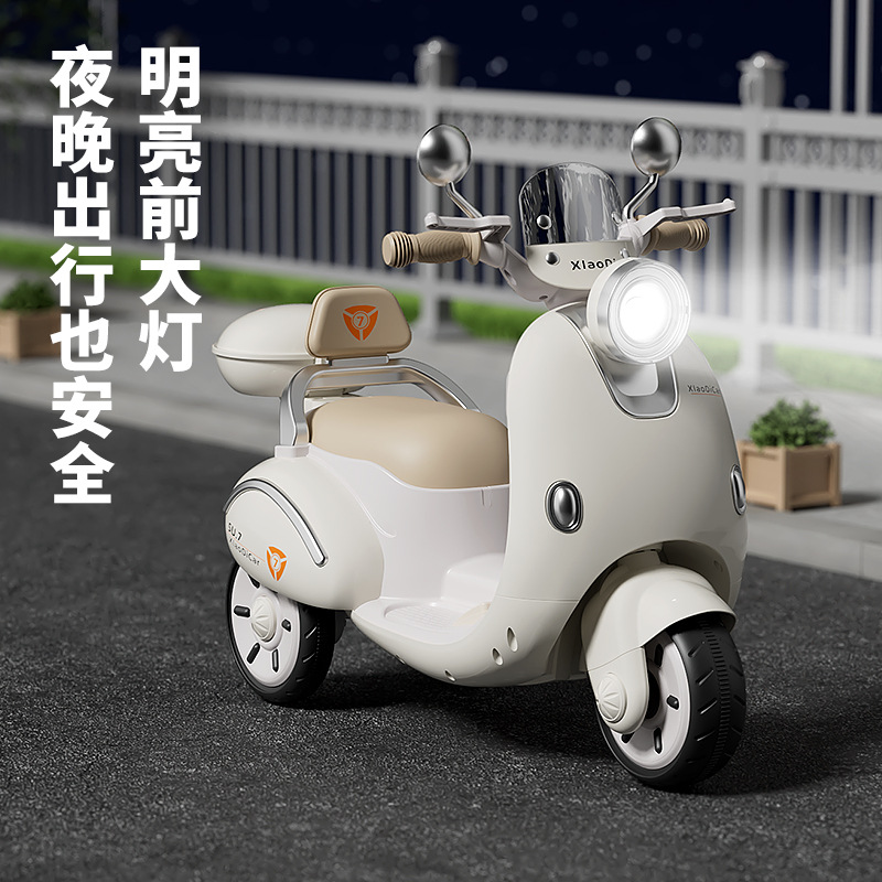 Moto Eléctrica Triciclo Infantil de Polipropileno con Control Remoto Recargable
