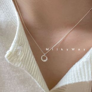 Geometric Circle Necklace Women's Ins Simple Clavicle Chain Accessible Luxury Niche Design 2024 New Style