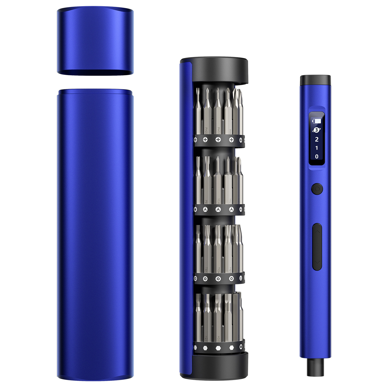 跨境专款62合1电动螺丝刀套装棘轮转盘解压桌面工具带数显3档可调