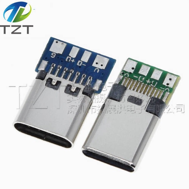 Type-C Male/Female with Board Double-Sided Reversible 14P USB Soldering Wire Charging Base Data Interface
