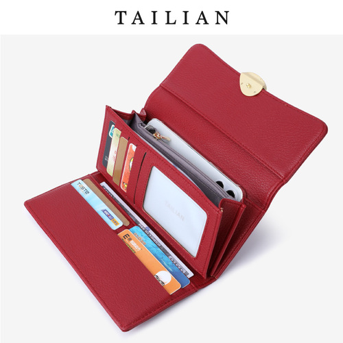 Tailian women's wallet classic pebbled tri-fold wallet women's handbag long women's handbag purse