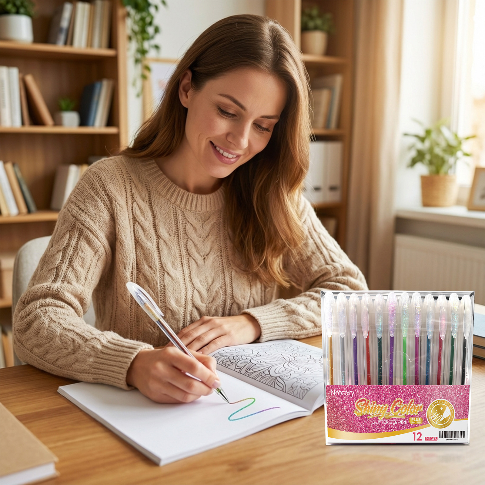 Noteory闪光啫喱笔套装 日常多色涂鸦金属闪光效果便携绘画彩色笔