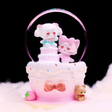 创意甜蜜下午茶水晶球发光小夜灯摆件装饰礼品伴手礼直销批发代发