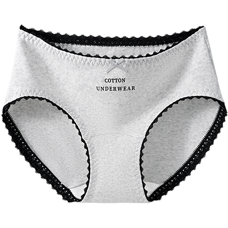 Bragas de encaje de algodón de categoría A 10A entrepierna antibacteriana entrepierna larga 2025 nuevo calzoncillos de mujer cómodos y transpirables de cintura media
