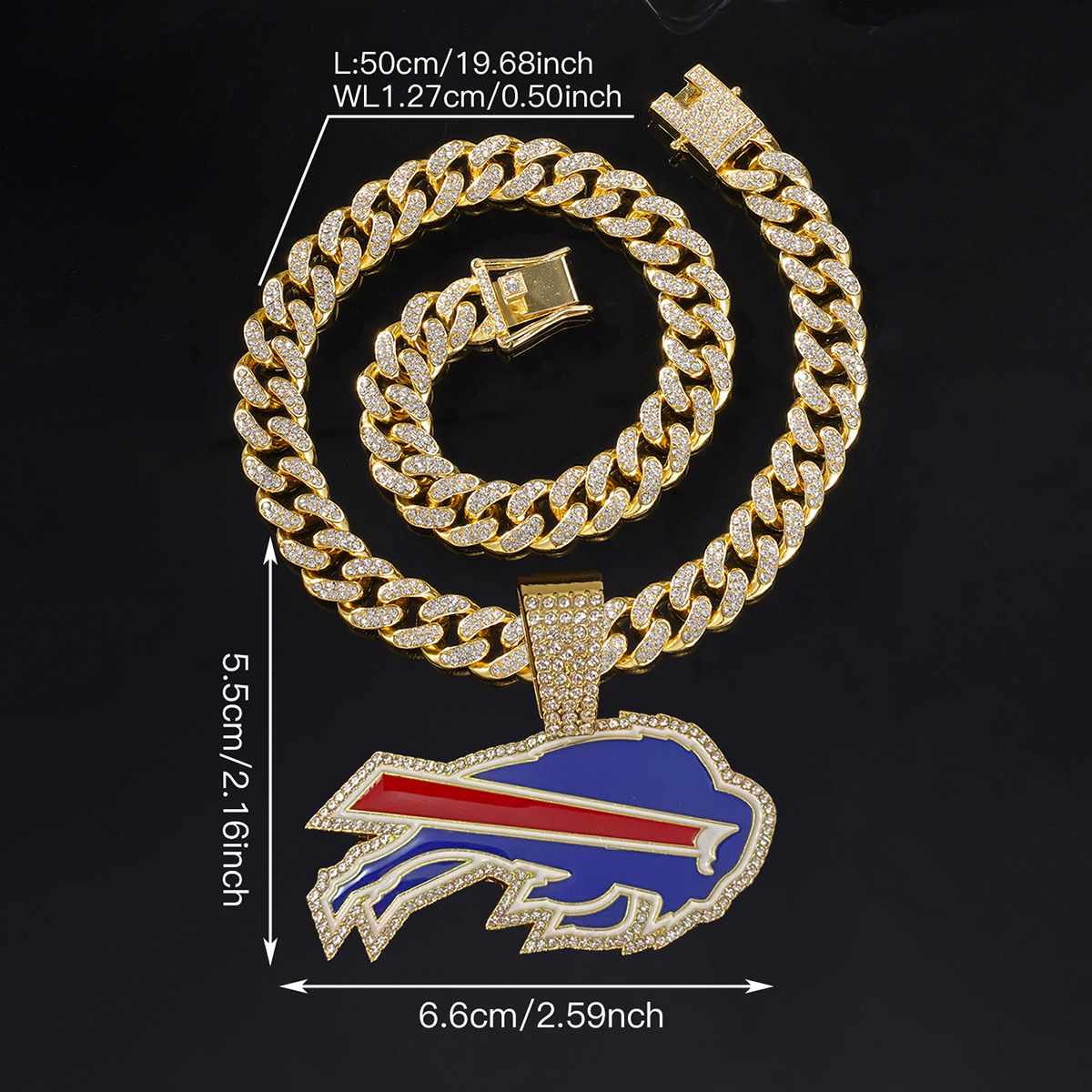 Geometric Hip-Hop Vintage Style Rhinestones Zinc Alloy Pendant Necklace Wholesale display picture 2