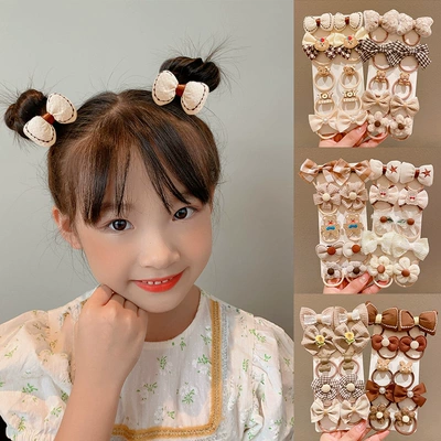 Saç üçün rezinlər — Milk brown ten-piece children's hair band
