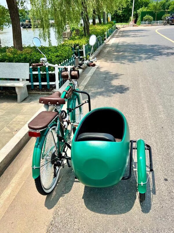 快適な三輪自転車、高級公園展示用サイドバケット付き自転車、高級サイド三輪車|undefined