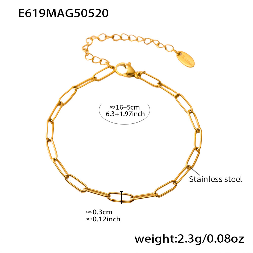 E619-골드팔찌 16+5cm