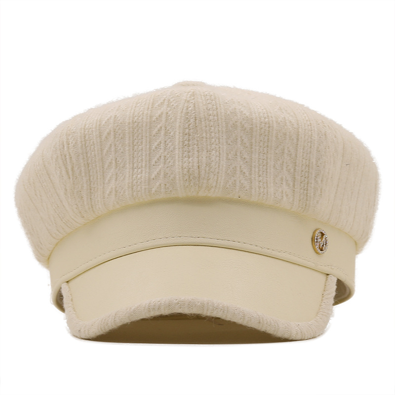 280g Weight Housewarming, Anniversary, Business, Wedding, Birthday, Festival Occasion Cotton Material Solid Color Pattern Women'S Gender Basic Style Pu Leather Fabric Octagonal Hat Wholesale Nihaojewelry 3