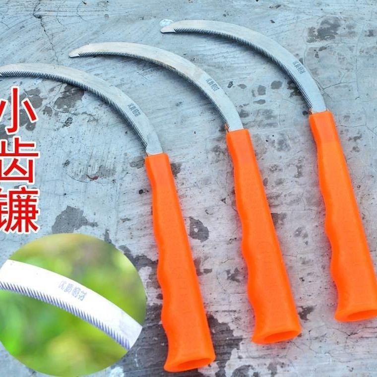 供应6.5寸刀头红色塑柄不锈铁 镰刀 锯镰