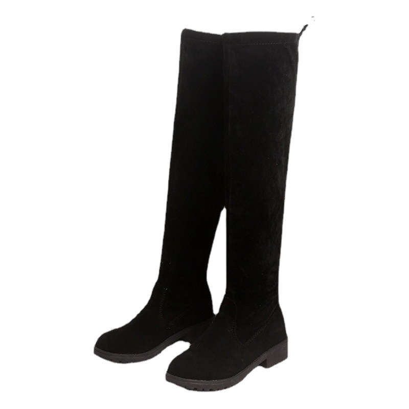 2023 de Invierno nuevas botas altas de Las Mujeres botas Planas ocultas aumento de la altura botas largas botas finas micro elástico sobre la rodilla botas largas